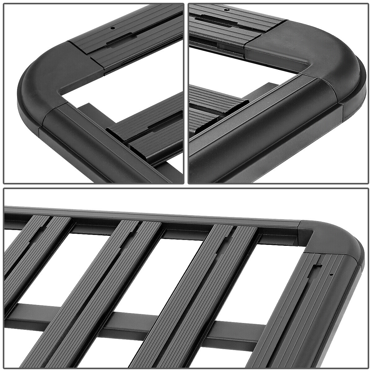 60"x 48"ALUMINUM ROOF RACK CAR/SUV TOP CARGO BAG/LUGGAGE CARRIER BASKET BLACK