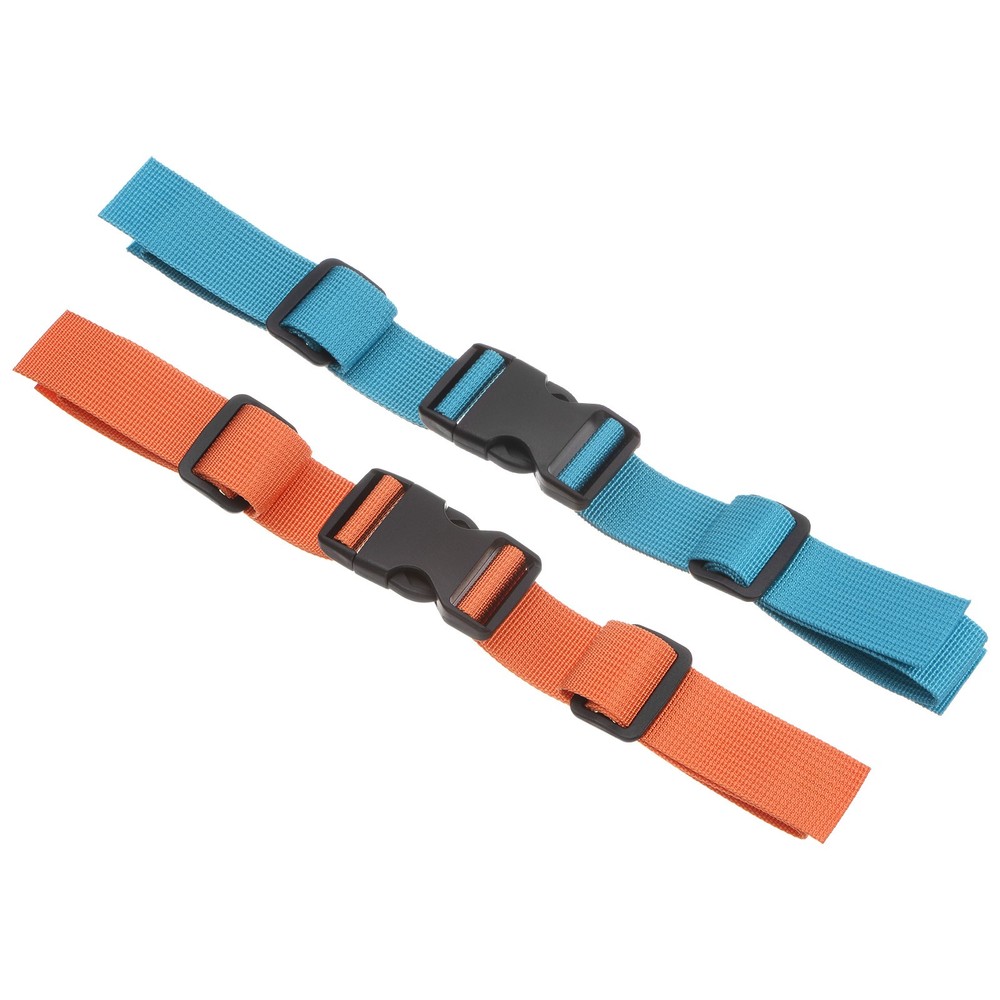 2Pcs Backpack Chest Strap Set Strap with Quick-Release Buckle Sky Blue Orange