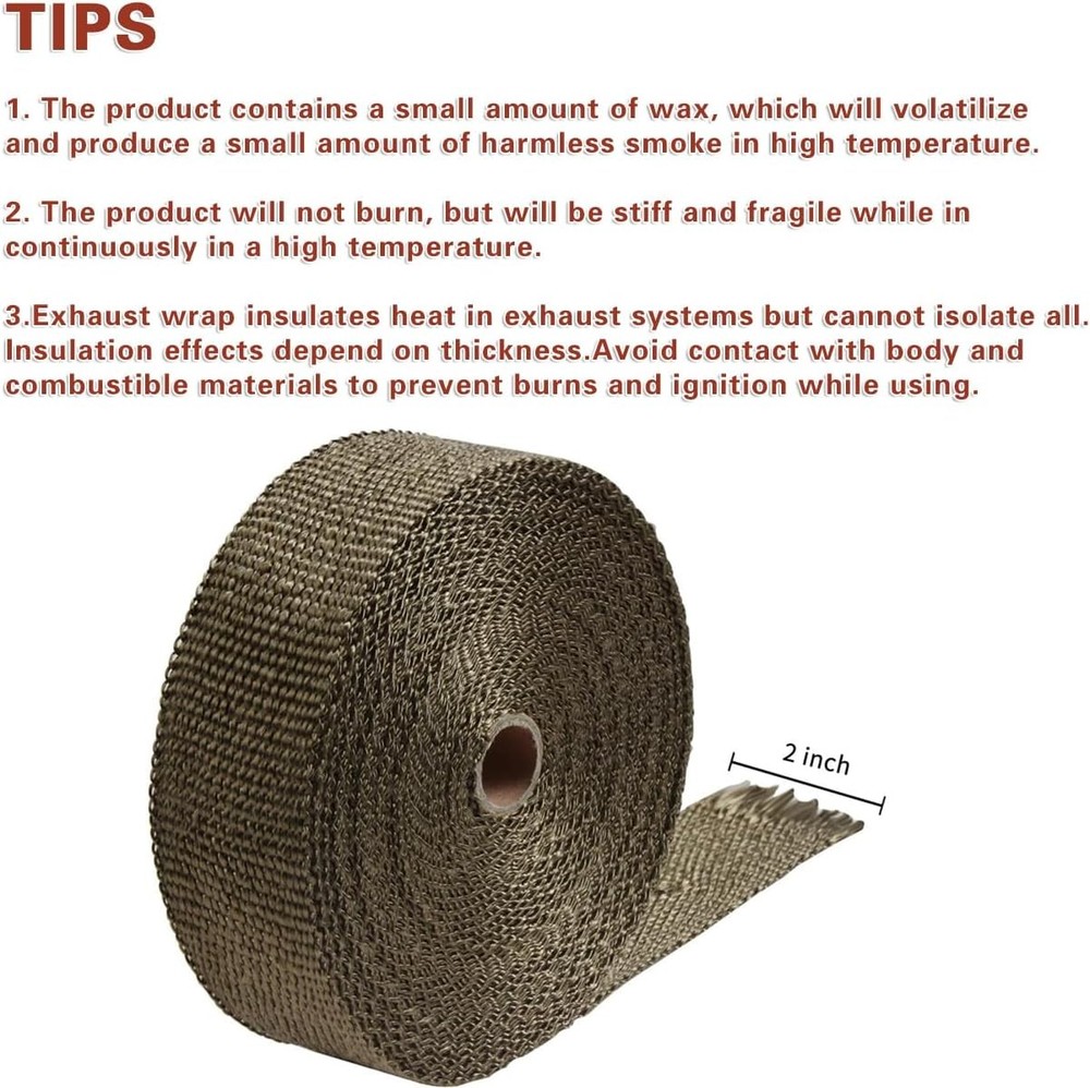 2" x 50' Titanium Exhaust Heat Wrap Roll