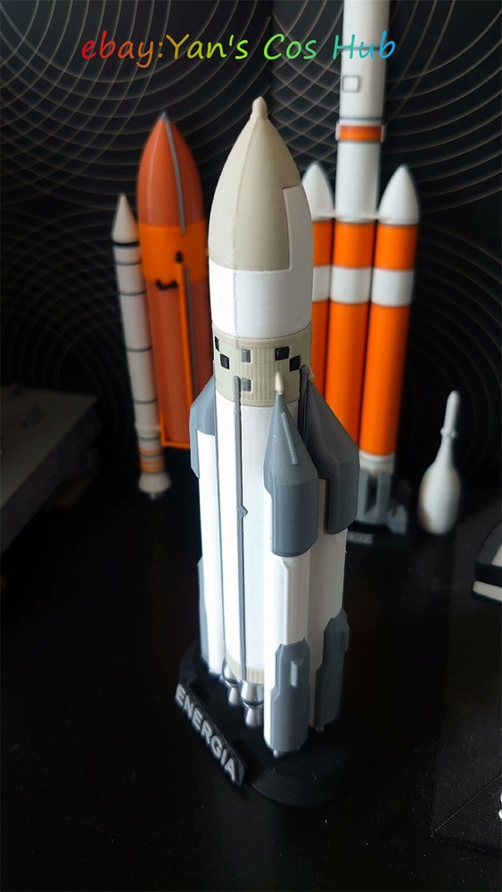 1:400 Scale Soviet Space Shuttle Booster Rocket Energia 3D Printed Model