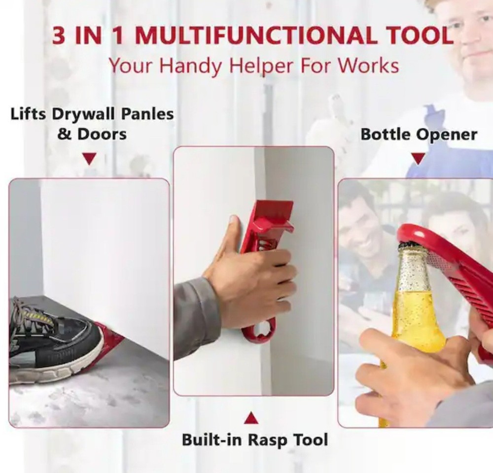 B6) Calvava Sheetwall Drywall Lifter Kicker, Rasp 2-Pack Panel Hoist