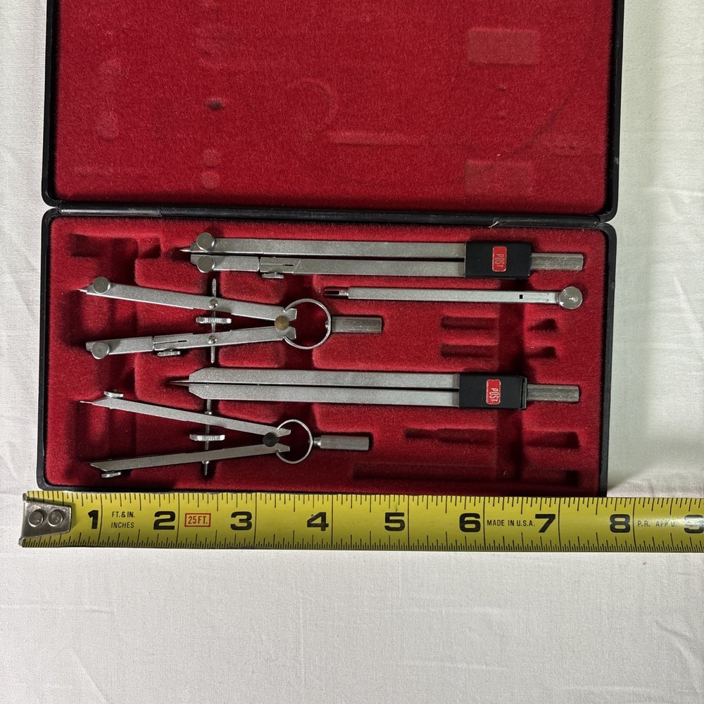 Post drafting Instruments Set 38 JF - 060 Drafting Instruments and Case.
