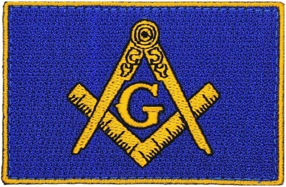 Masonic Flag Tactical Morale Patch - 2PC - 3" X 2" HOOK BACKING