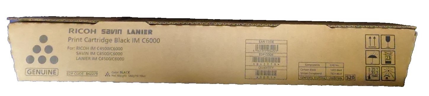 Genuine Ricoh Savin Lanier 842279 Black Print Cartridge IM C6000