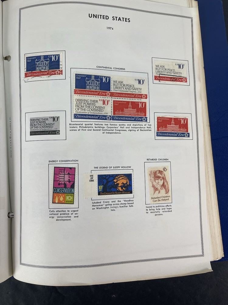 Vintage Collection Of Over 630 Stamps In United States Liberty Stamp Album