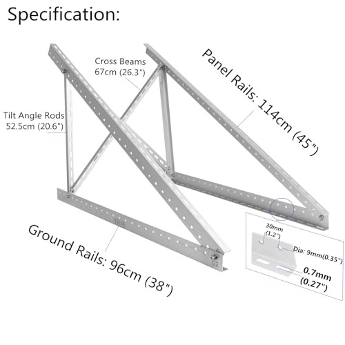 Sets 45" Solar Panel Mount Brackets for 100-400 Watts Solar Panel 45 inches 2
