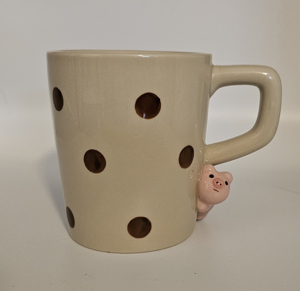 Concombre Decole Hiding Pig Mug with Polka Dots