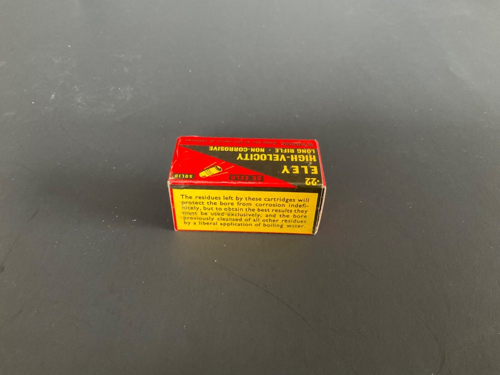 EMPTY 22 AMMO BOX ELEY long Rifle Rabbit MINTY