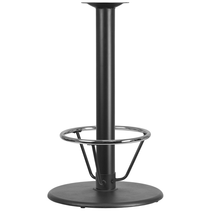 24'' Round Restaurant Table Base with 4'' Dia. Bar Height Column with Foot Ring