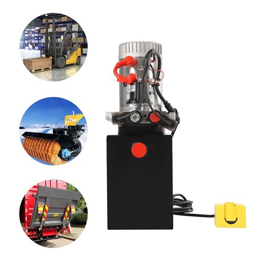 12V 8 Quart Double Acting Hydraulic Electric Pump Horizontal Remote Power Unit