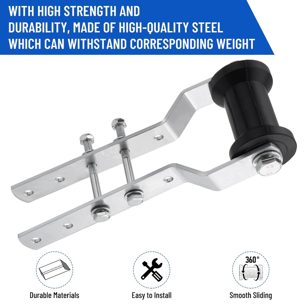 5" Adjustable Rubber Keel Roller with Panel Bracket Assembly for 3" Tongue New