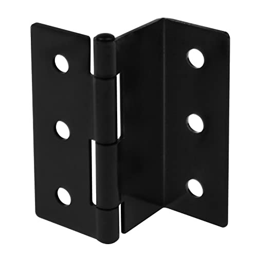 6 Pcs 3" High Half-Surface Chest Hinges,Black Offset Hinge for 1" Thick Door