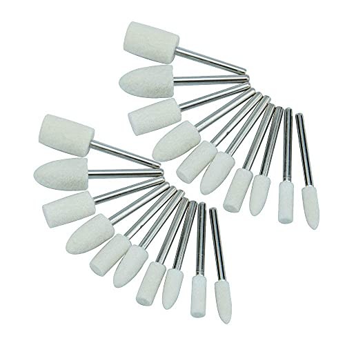 20 Pieces Compressed Wool Polishing Wheels Wool Felt Grinding Bits Buffing