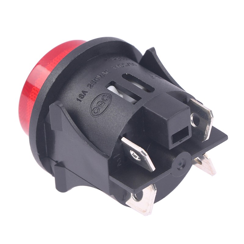 Red Push Button Switch 4 Pins Touch Power Switch Round Rocker Switch PS18-16-2