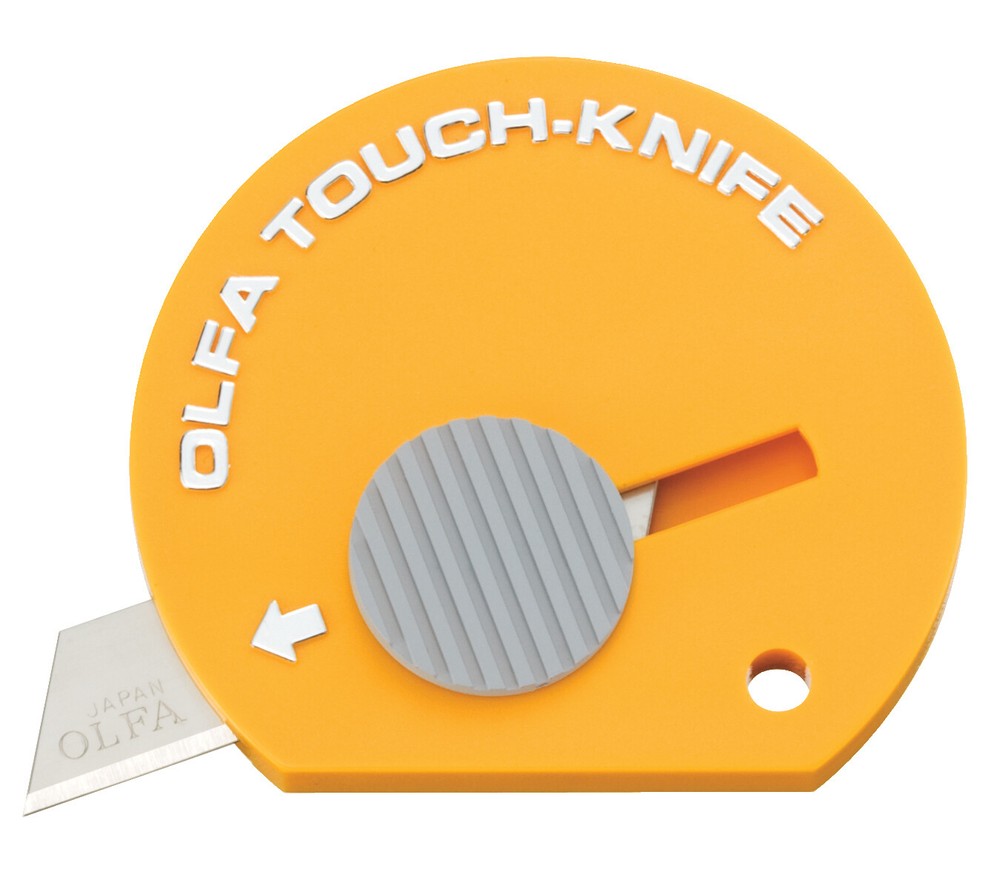 TK-4Y Olfa Multi-Purpose Touch Knife, Retractable Blade, Yellow, Pack of 4