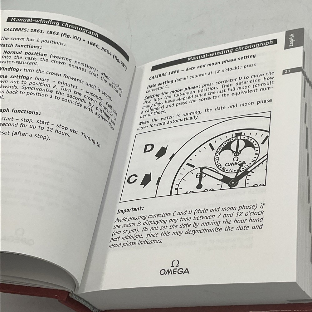 Omega Operating Instructions Booklet 1/5 hardcover