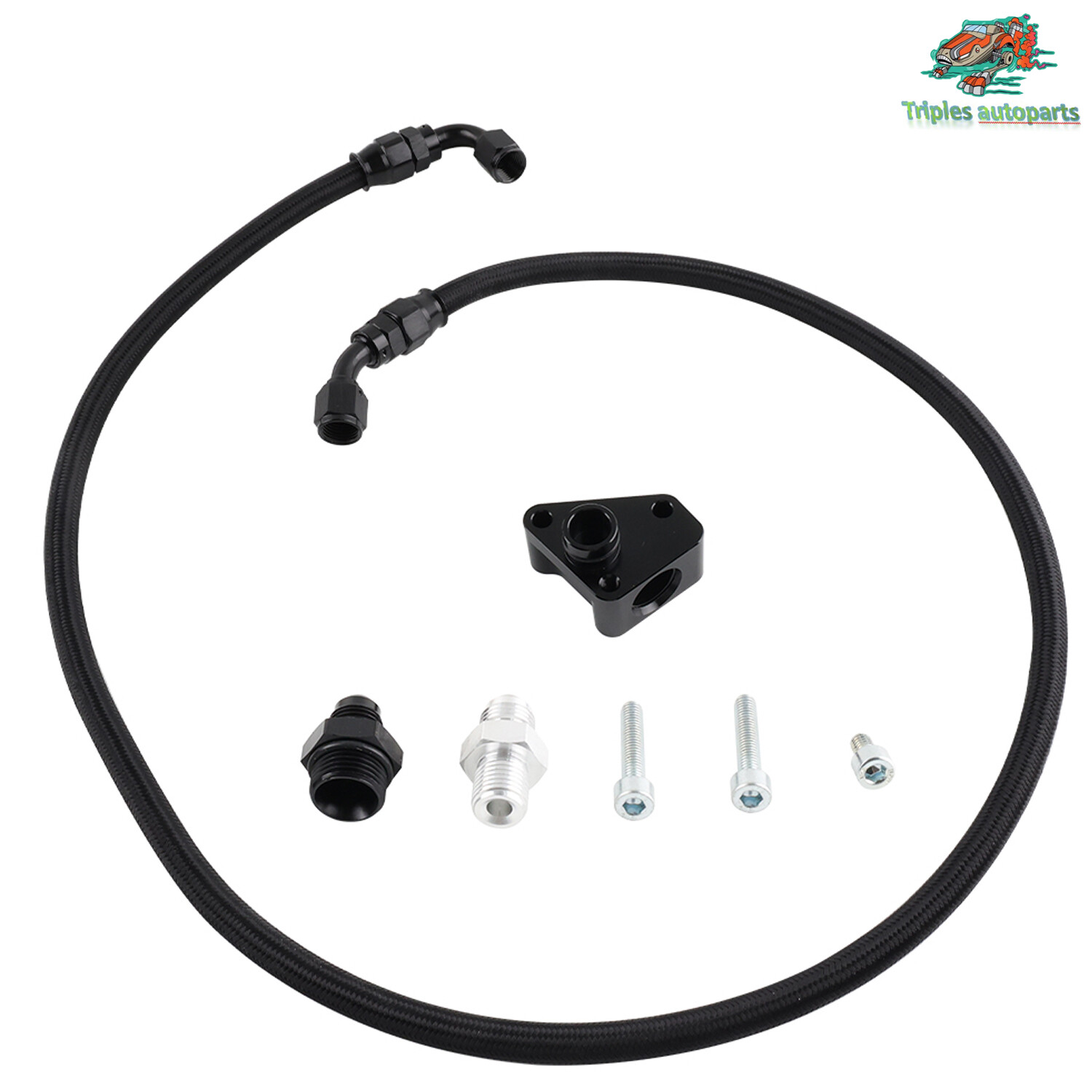 New Black Power Steering Line Kit For 2005-2006 DC5 RSX Type-S & K-Swap EG/EK/DC