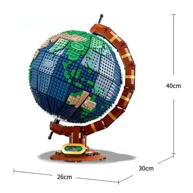2585Pcs Globe Model High Difficulty Adult Technology Parts MOC Building Block