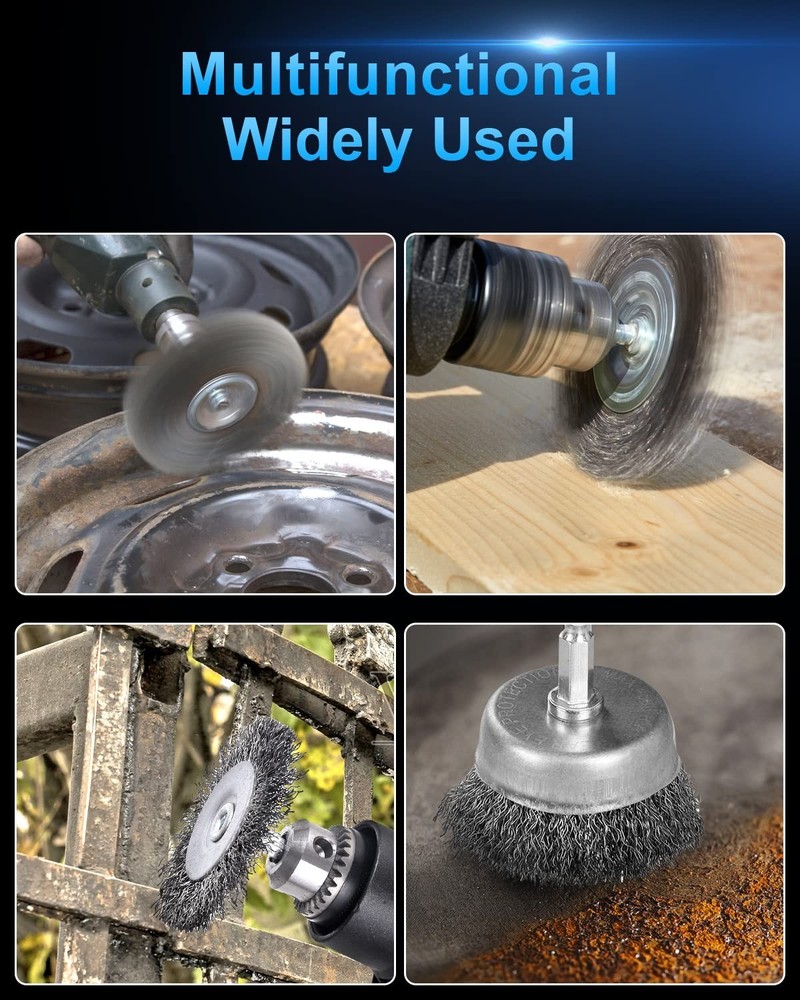 Comprehensive 15 Pack Wire Brush Set for Power Drills - Rust & Paint Solutions