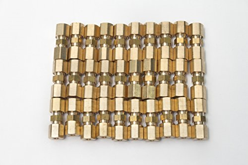 LTWFITTING 3/16-Inch OD Compression Union,Brass Compression FittingPack of 30