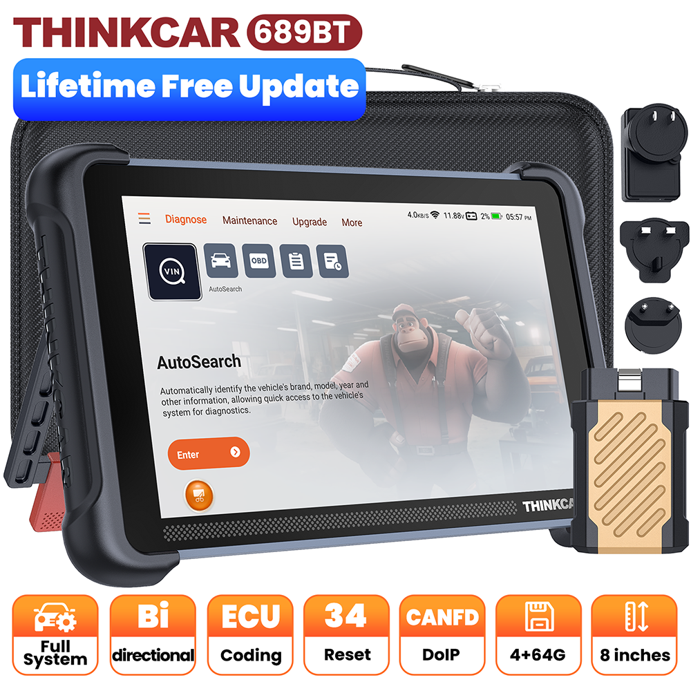 ThinkScan 689BT Bluetooth Car Diagnostic Scanner Tool CANFD & DOIP Active Test