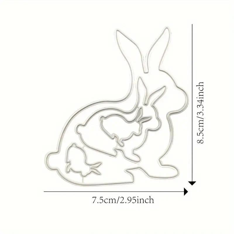 Nested easter bunny rabbits metal cutting dies cut machine cutter die