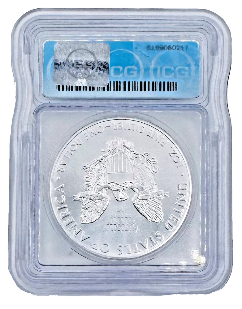 2015 (P) SILVER EAGLE ICG BLUE LABEL MS70 🔥ONLY 79,640 STUCK TOP POP 🔥