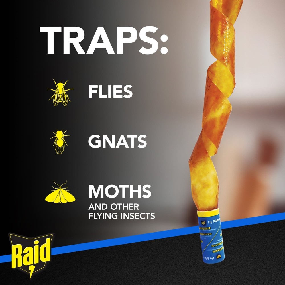 Authentic Raid Fly Ribbons, Fly Traps - 10ct - Fast Shipping! US SELLER 🇺🇸