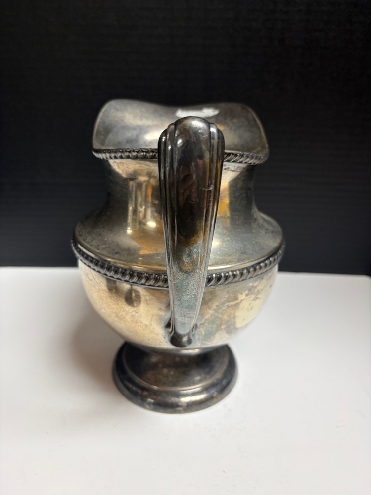Antique Crescent Silver-Plated Pitcher, Likely Early 20th Century