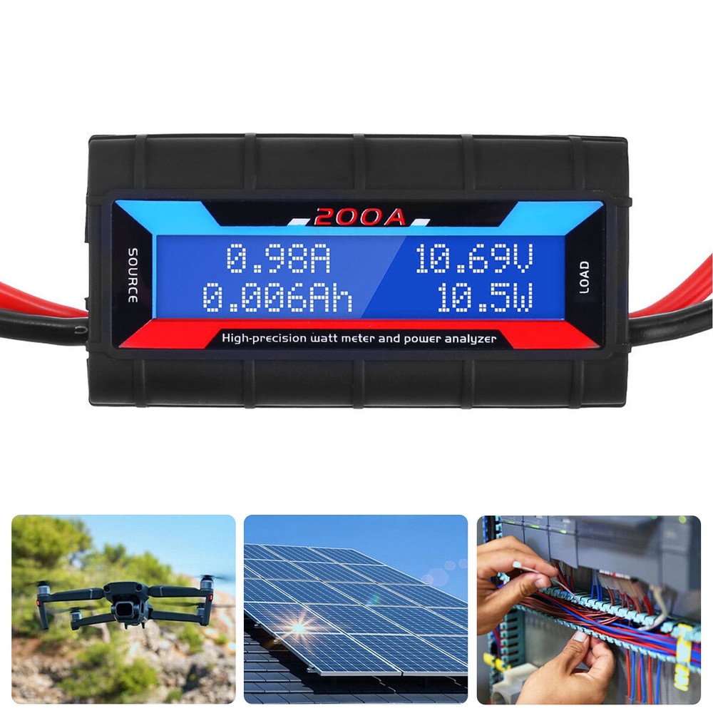 200A Digital Volt Watt Meter Digital DC Caravan Solar Power Analyzer Anderson