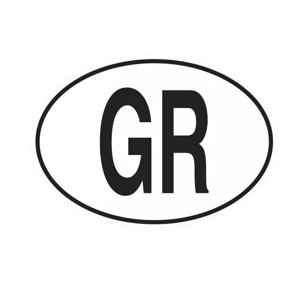 GR Greece Country Code Oval Sticker Decal