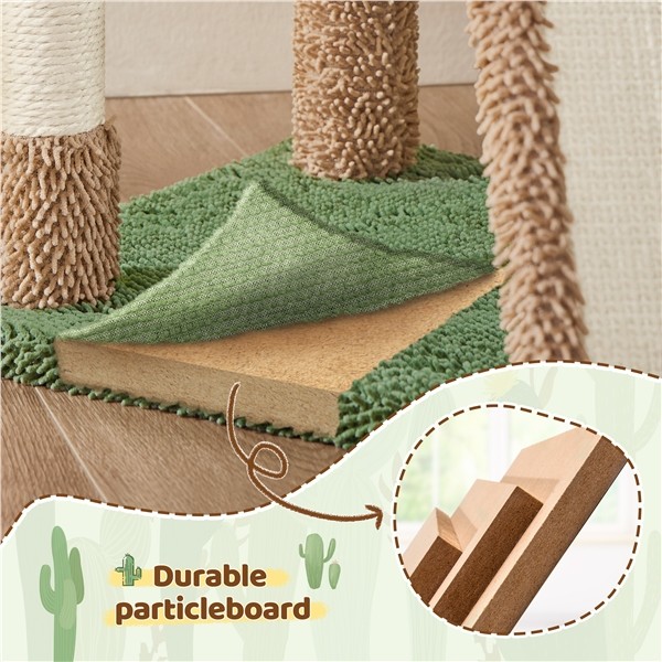 42inch Cactus Cat Tree Cat Tower with Natural Sisal, Platform, Scratching Posts