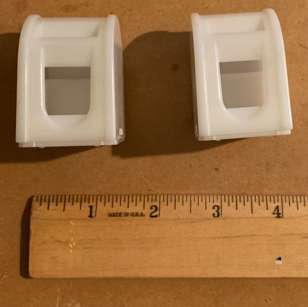 2 Vintage White Plastic Stamp Roll Dispenser Cases- Shaped Like  Mailboxes