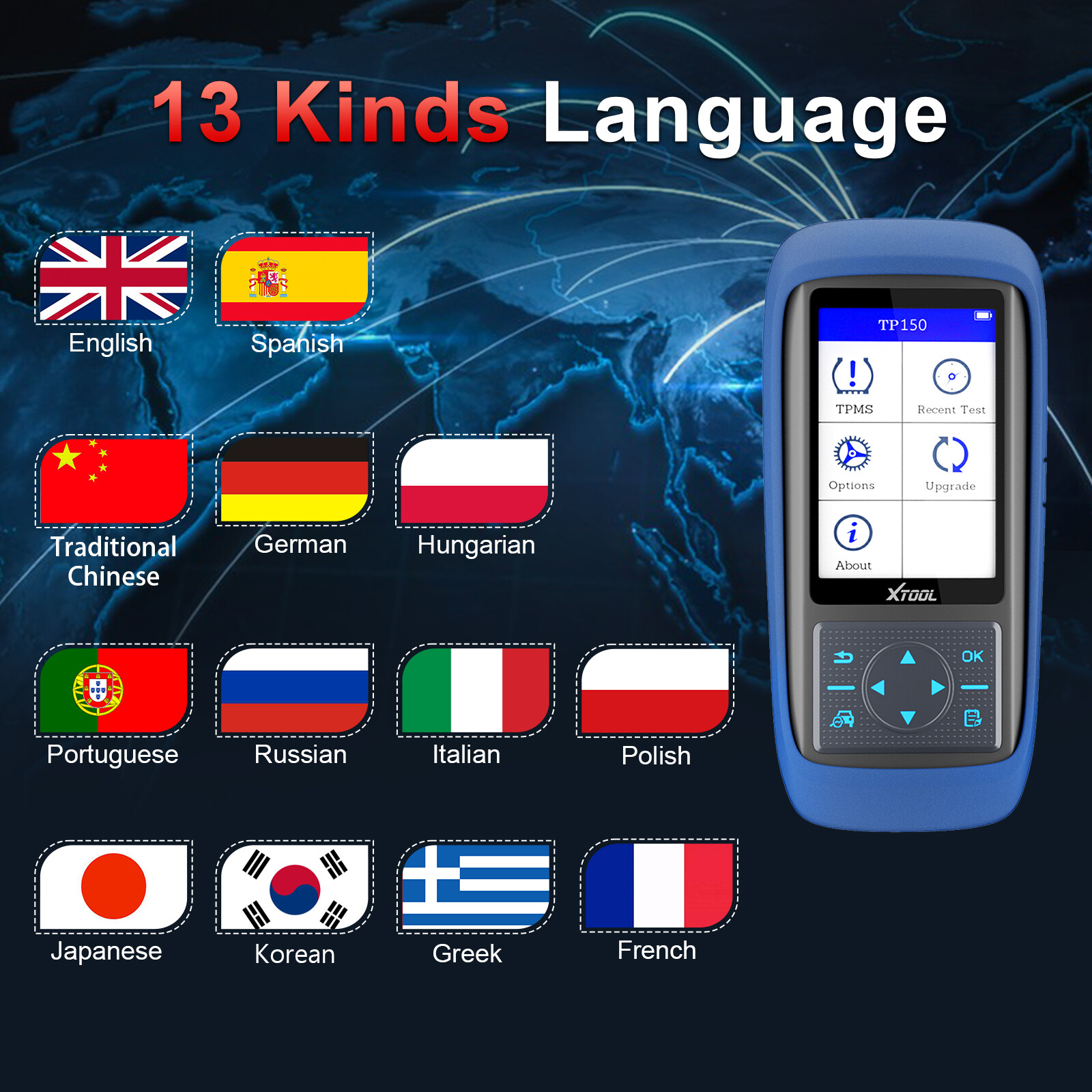 XTOOL TP150 TPMS Tire Sensor Relearn/Reset/Activate/TS100 Programming Tool