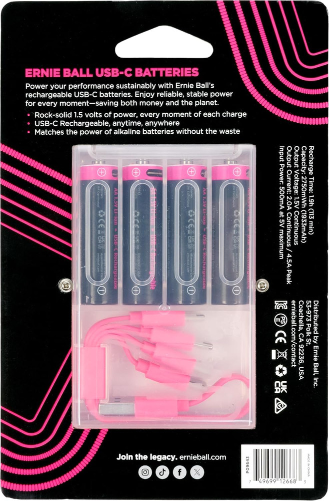 USB-C Rechargeable AA Battery by - 4-Pack