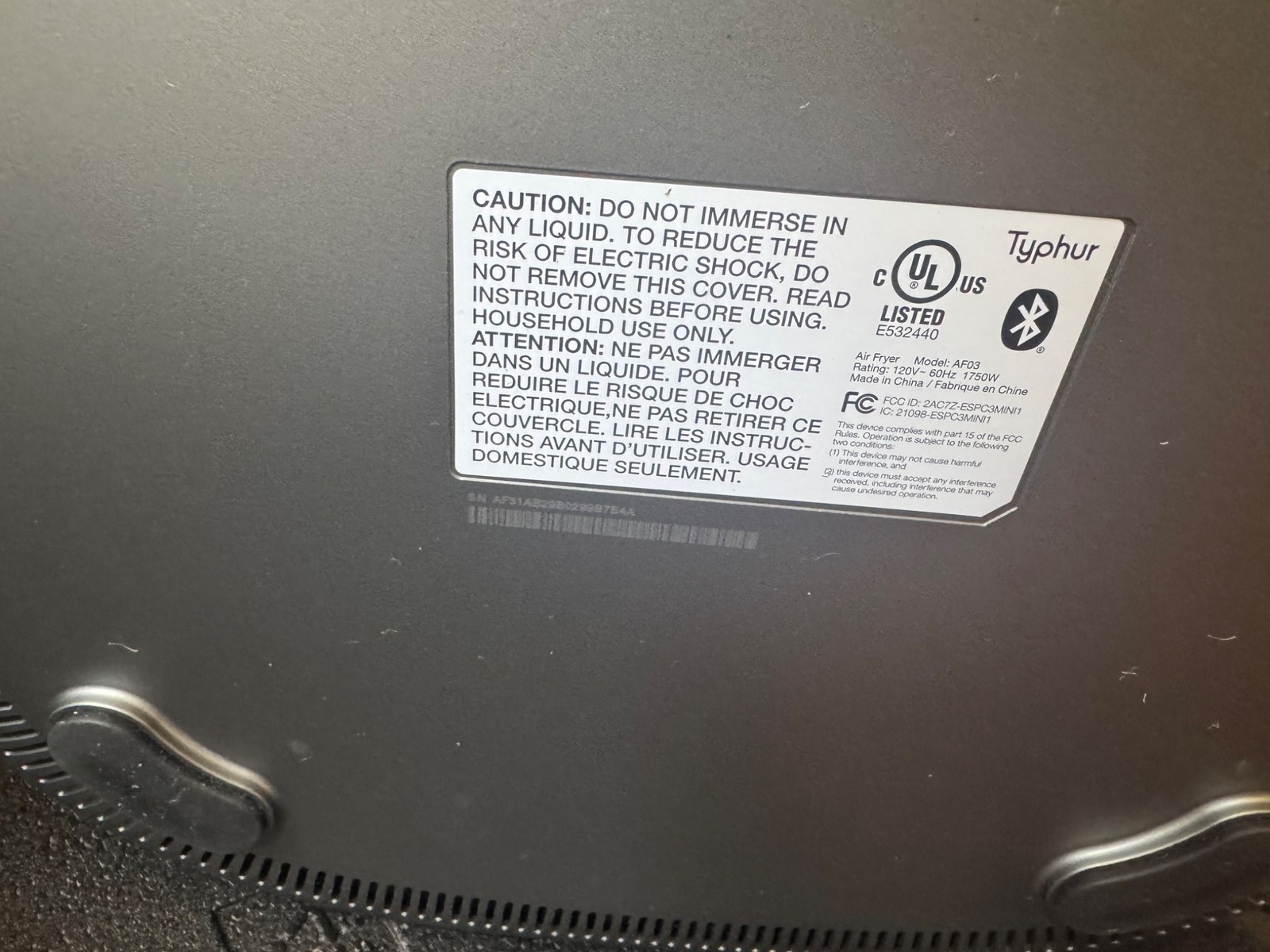 Typhur Dome Air Fryer and Dehydrator Model AF03 - BRAND NEW - Large Capacity