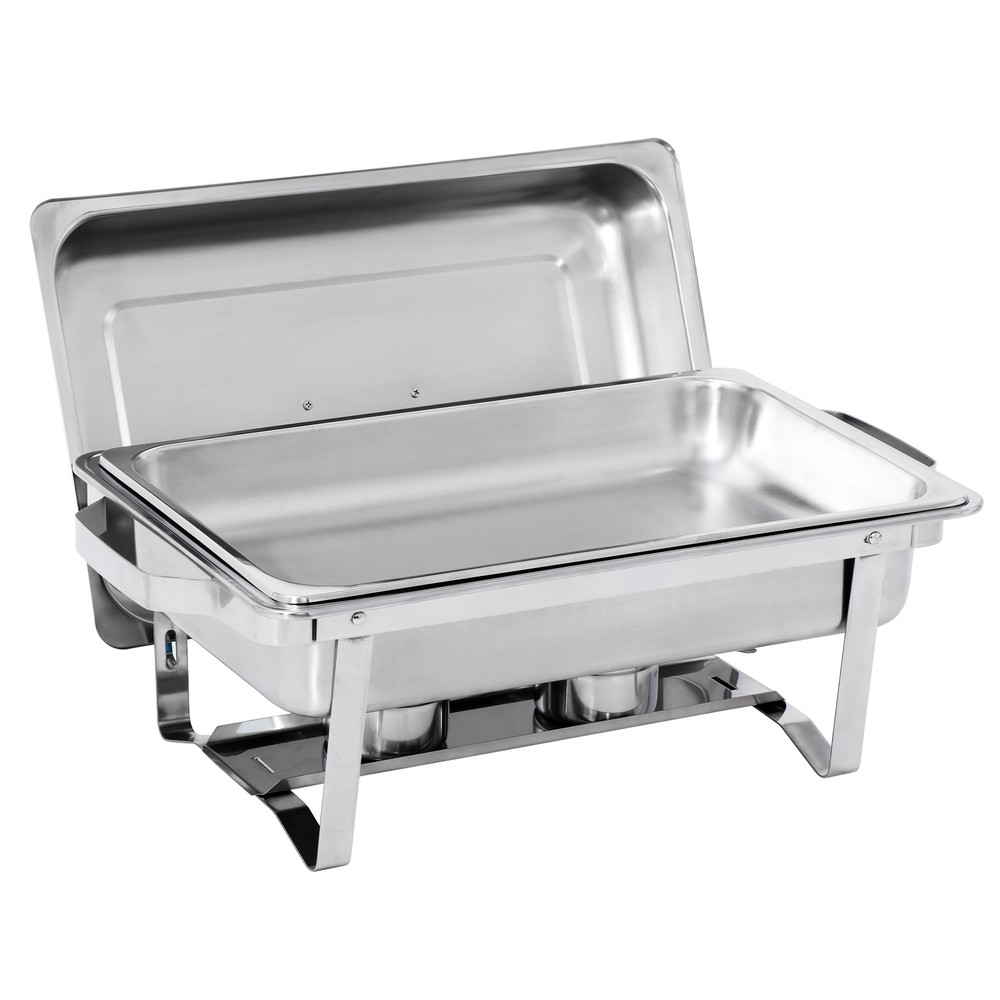 8 Pack 8QT Rectangular Chafing Dish Buffet Set Stainless Steel Full Size Chafer