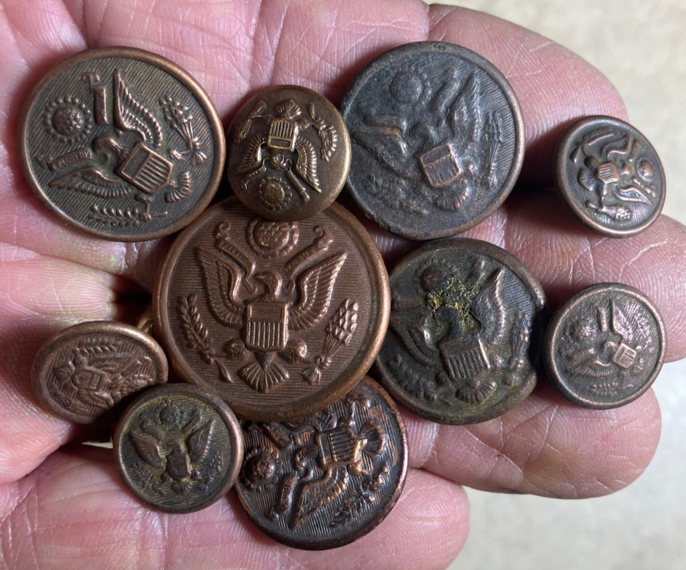 Ten Uniform eagle buttons-found Columbus, New Mexico-Mexican Border Wars