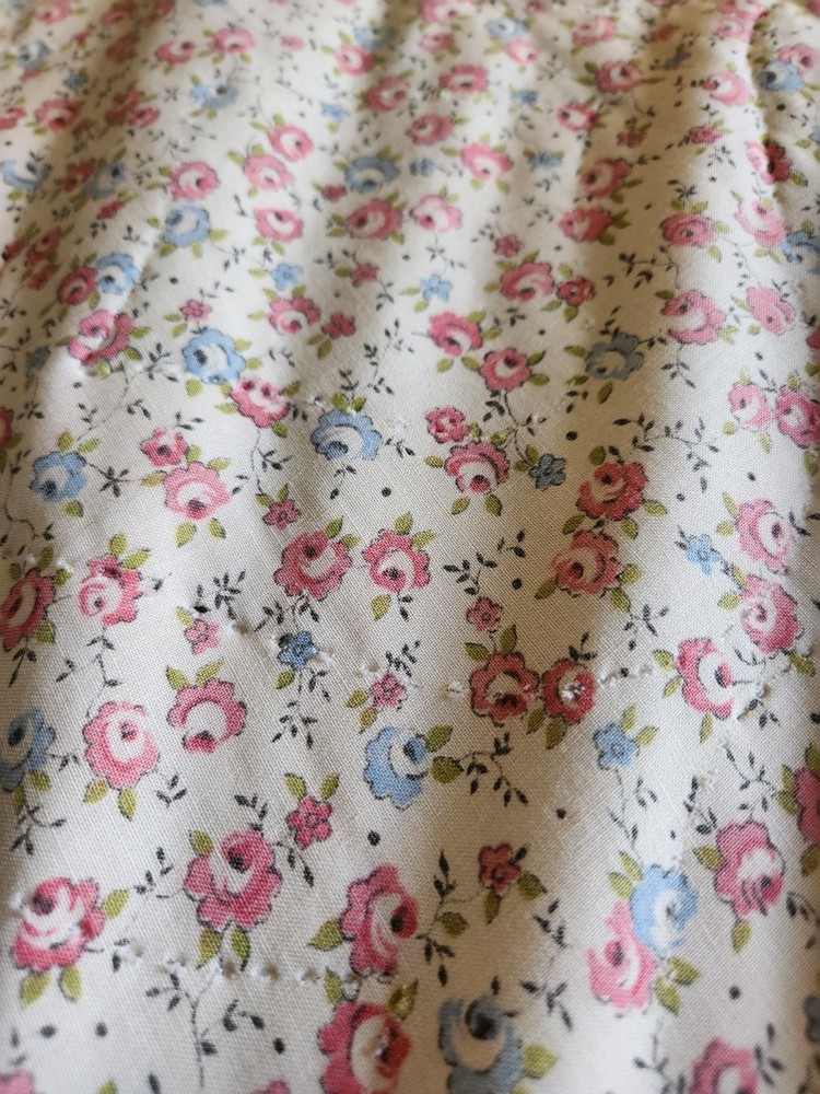 Vtg Springmaid Bedspread Quilted Comforter Rounded Single Double Fabric Material