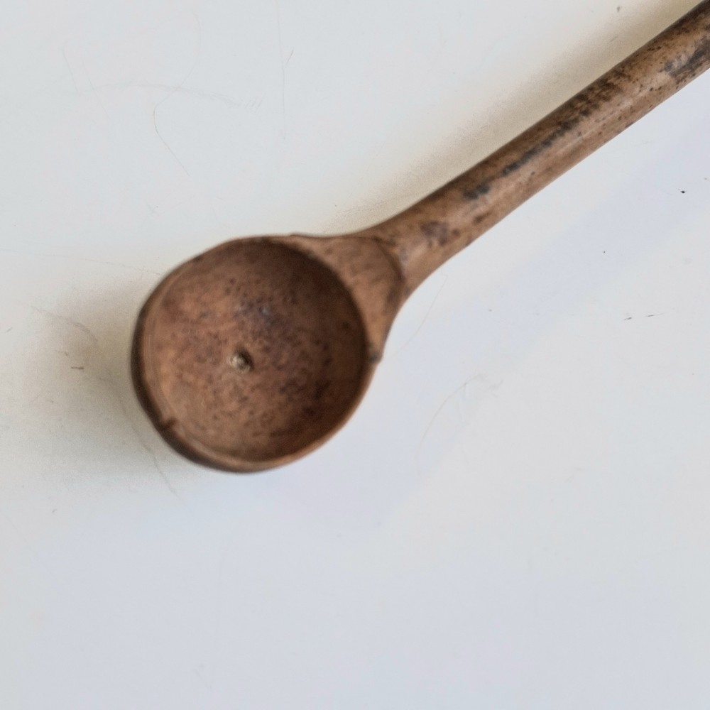 Antique Wood Treen Snuff Spoon