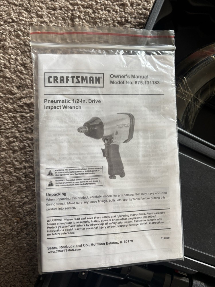 CRAFTSMAN PNEUMATIC TOOL SET UNUSED