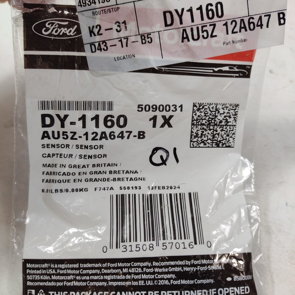 Ambient Air Temperature Sensor Motorcraft DY1160