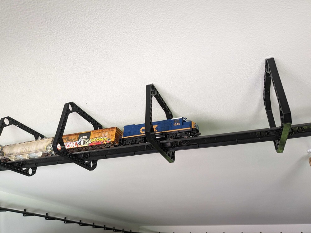 Custom HO Scale/Gauge Ceiling Mount Bridge Kit for Train Track, Spans 10ft