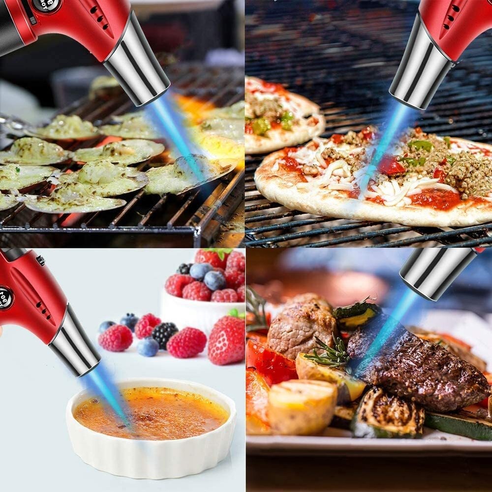 Blow Torch, Professional Kitchen Cooking Torch with Lock Adjustable Flame Ref...