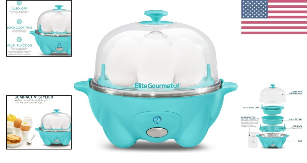 Quick & Easy Electric Egg Cooker with Auto Shut-Off - BPA Free & Versatile