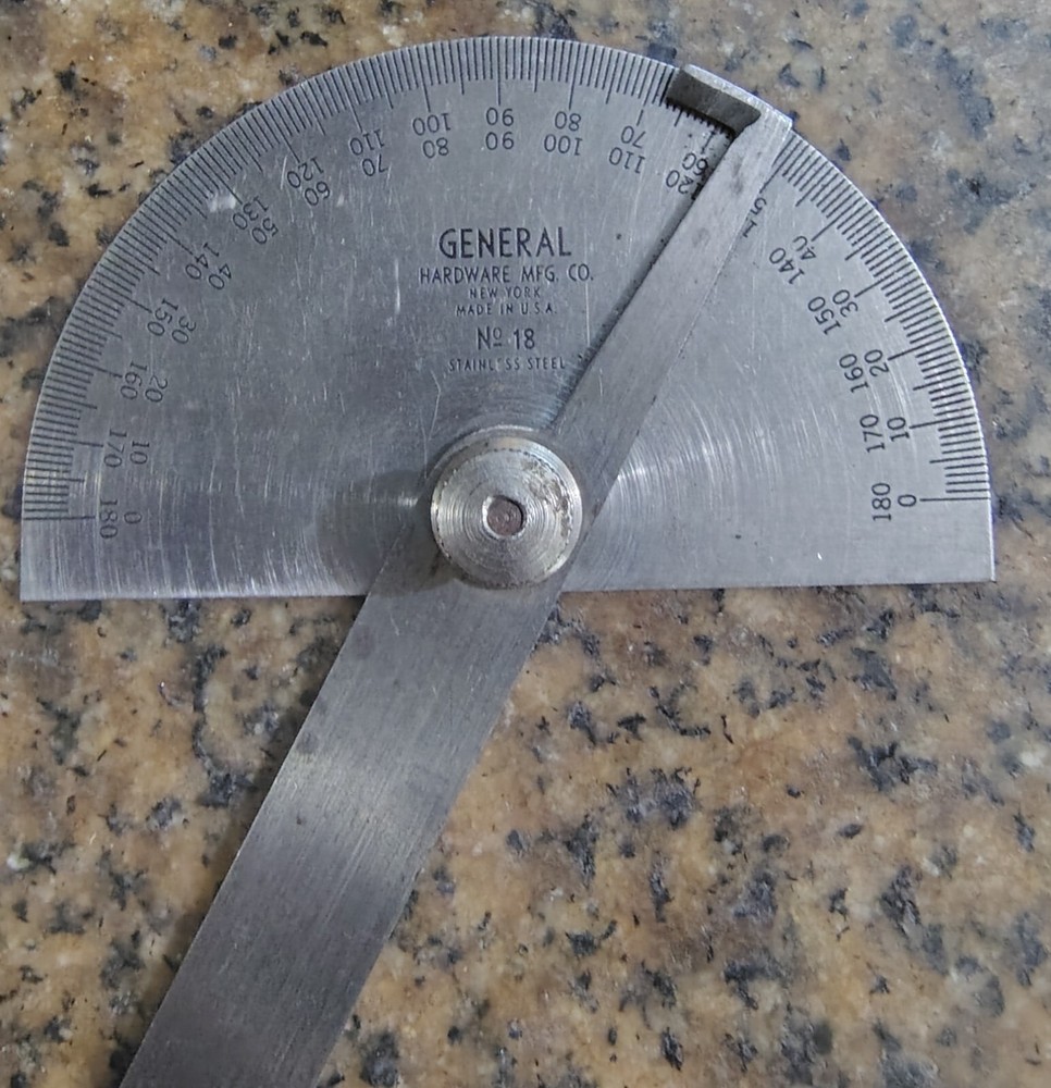 GENERAL NO 18 STAINLESS PROTRACTOR (B91-12)