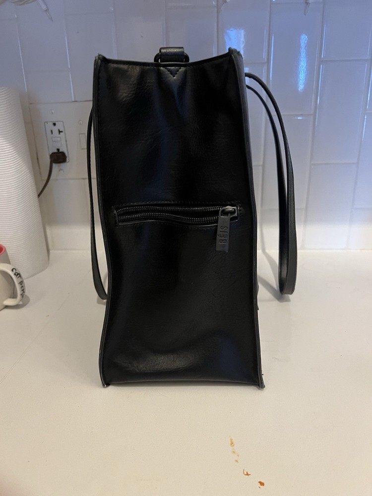Beis The Large Work Tote Bag Black without Long Detachable Strap