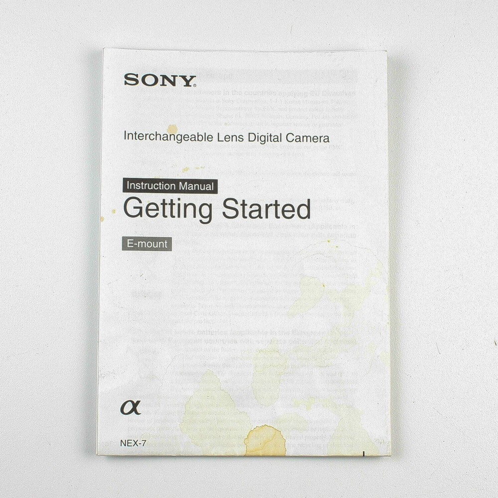 Sony -Nex-7 - Digital Camera Getting Started Manual - Instruction Pamphlet