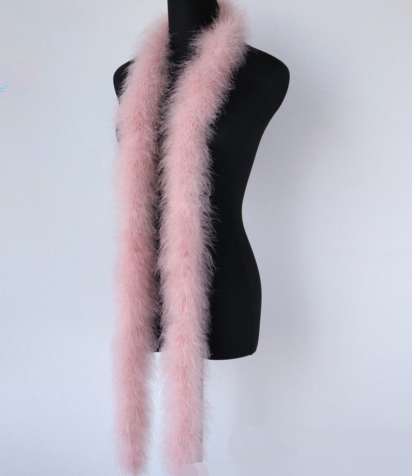 20g Blush Pink Fluffy Marabou Boa 2 Yards Long Thick Turkey Feather Boa