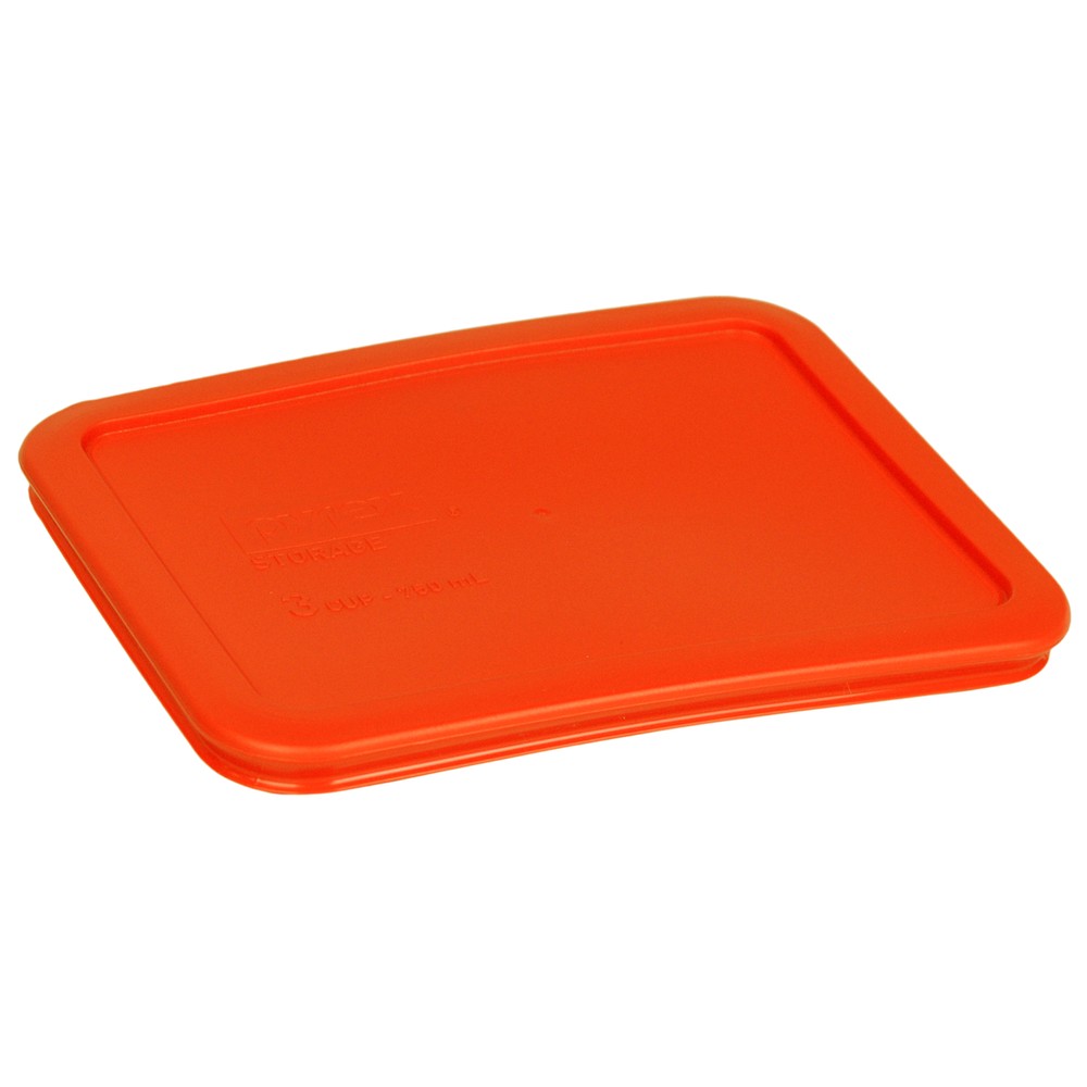 Pyrex 7210-PC 3-Cup Pumpkin Orange Replacement Storage Lid (4-Pack)